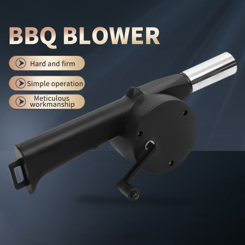 Camping Cooking Equipment - BBQファン送風機、速燃スターター、ポータブル手動クランク、屋外ピクニック、キャンプ、料理、バーベキュー、炭火グリル、ストーブ用