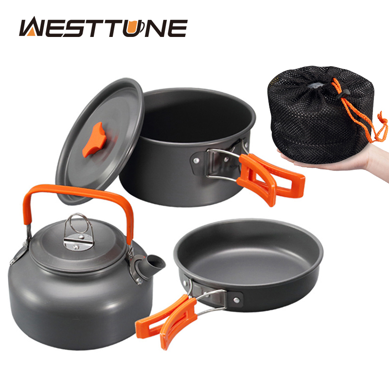 Camping Cooking Kitchen Set - WESTTUNE キャンプ調理器具キット アルミ アウトドア ポータブル クッキングセット