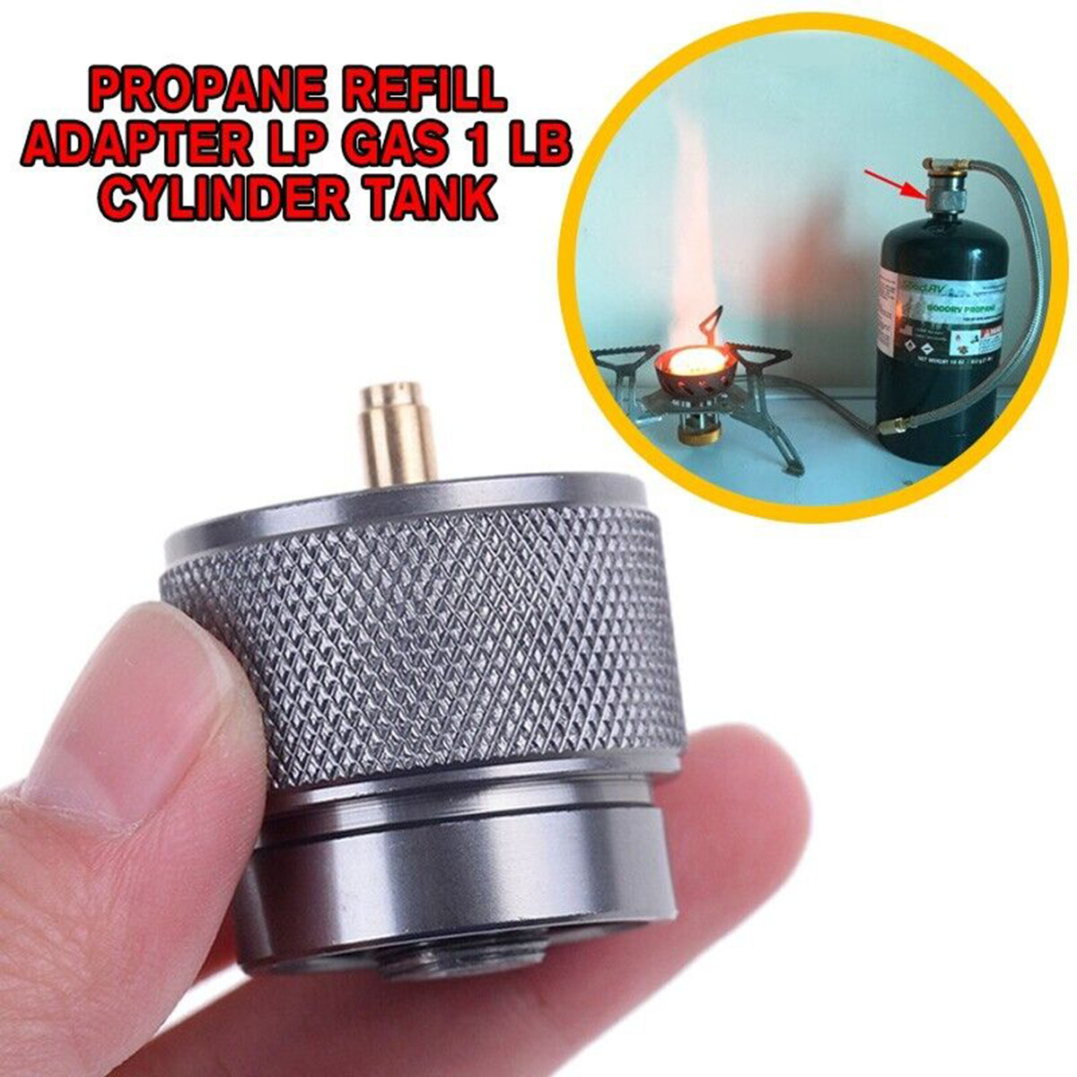Camping Cooking Canister - 1/2Pc ガスストーブ詰め替えアダプターシリンダーブタンキャニスタータンク屋外キャンプバーベキューポータブルガスタンク接続ストーブアダプター調理