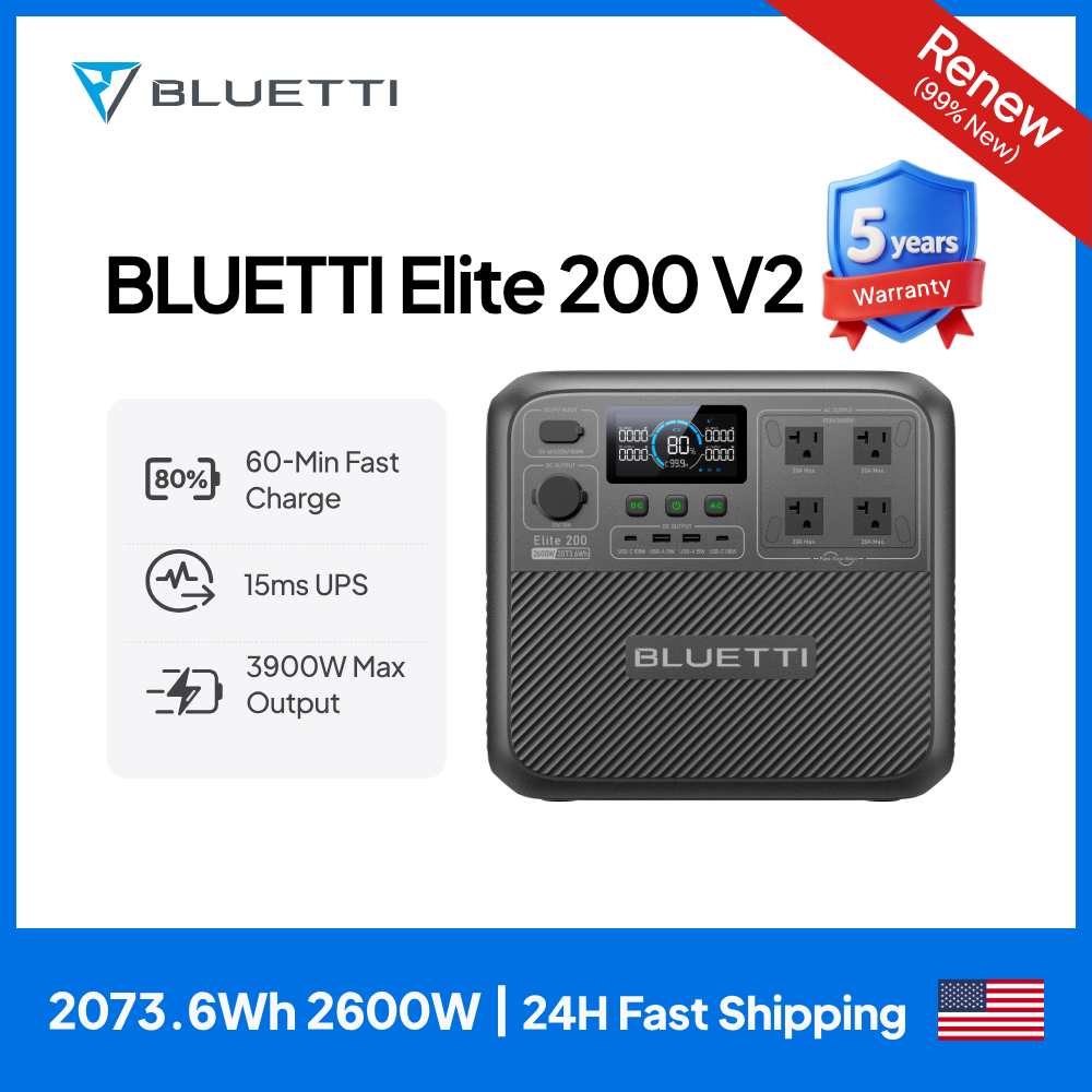 Camping Cooking Equipment - 【リニューアル】BLUETTI Elite 200 V2 ポータブル電源 2600W