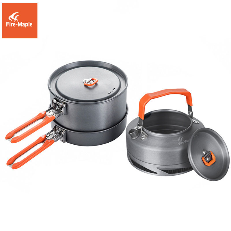 Camping Cooking Kitchen Set - Fire Maple器具ハイキング調理セット熱交換器ポットパンケトル FMC-FC2 台所用品屋外食器