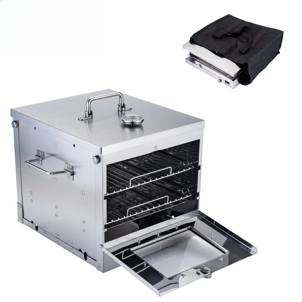 Camping Cooking - 屋外キャンプ用家庭用コンロ、ステンレス製可視化フル折りたたみオーブン B72