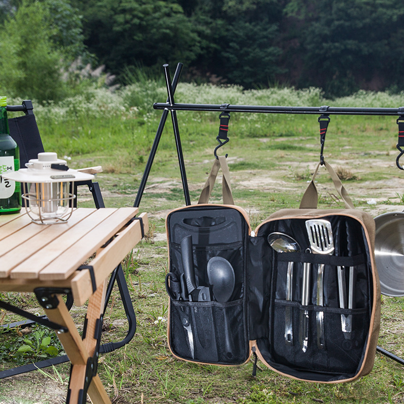 8 個キャンプキッチン調理器具セットポータブルバッグアウトド - Camping Cooking Kitchen Set のレビューと価格