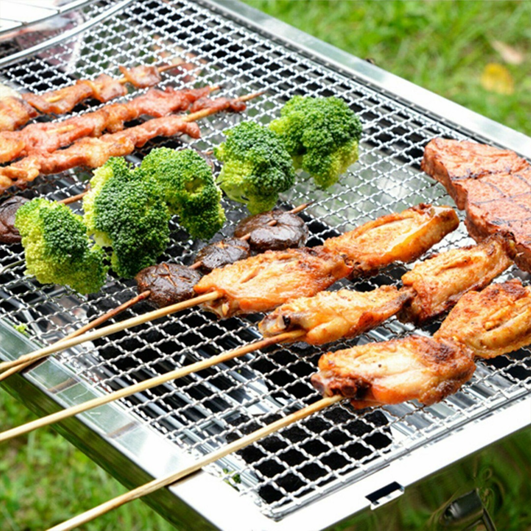 亜鉛メッキ鉄バーベキューグリルメッシュ、屋外炭、調理ネット、 - Camping Cooking Vegetables のレビューと価格