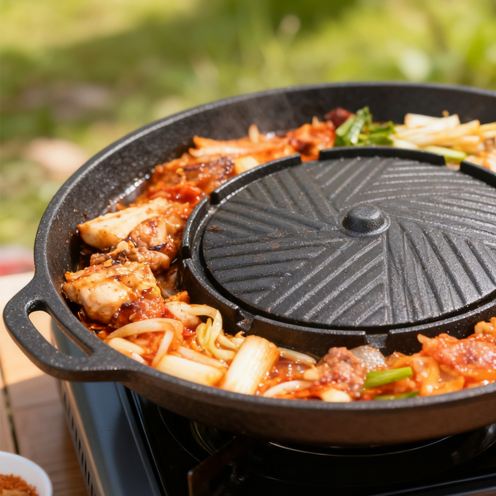 KOSUN 韓国式BBQグリルパン 2 in 1 丸型バーベ - Camping Cooking Equipment のレビューと価格