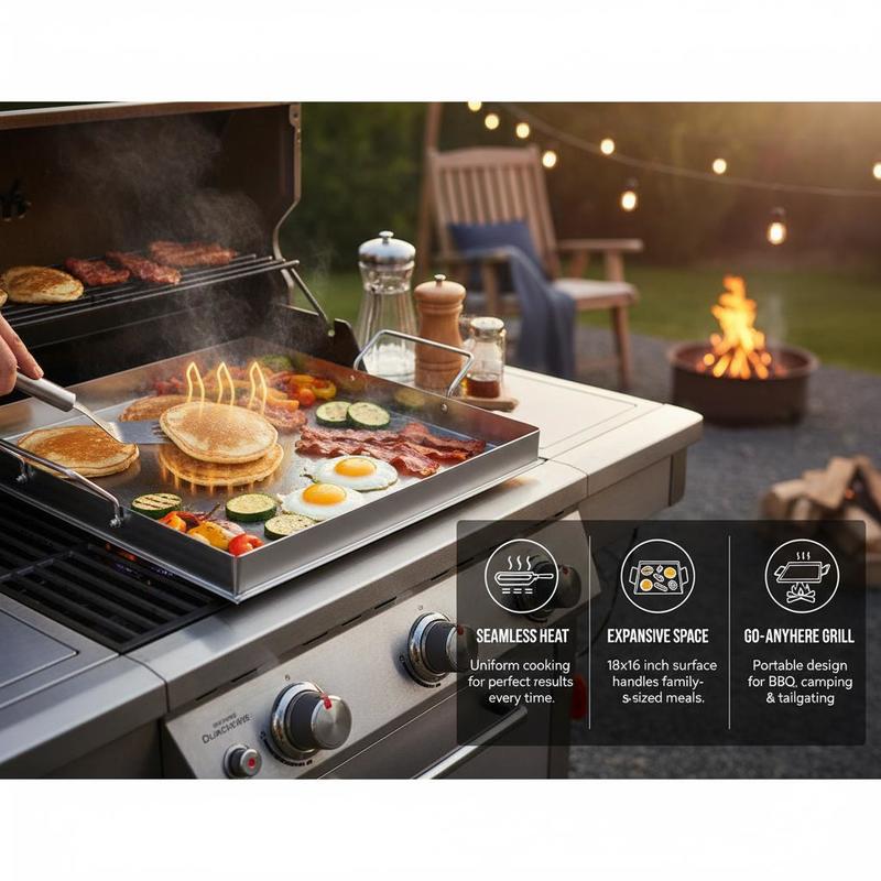 ユニバーサルフラットトップグリドル 18x16インチ キャン - Camping Cooking Top のレビューと価格