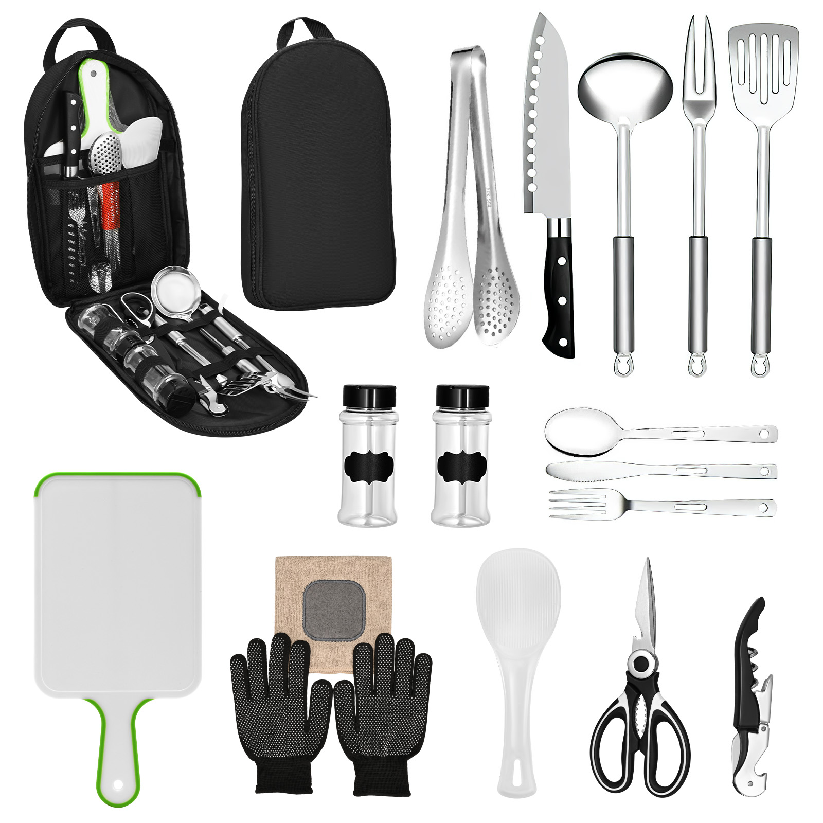 16 ピース キャンプ調理器具セット バーベキュー キャンプ - Camping Cooking Must Haves のレビューと価格