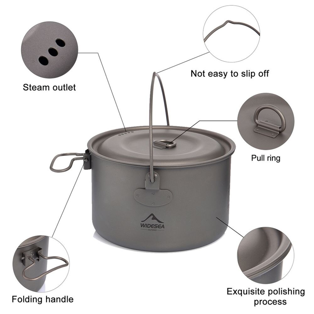キャンプ用食器チタン調理器具セット観光大釜屋外調理鍋フライパ - Camping Cooking Kitchen Set のレビューと価格