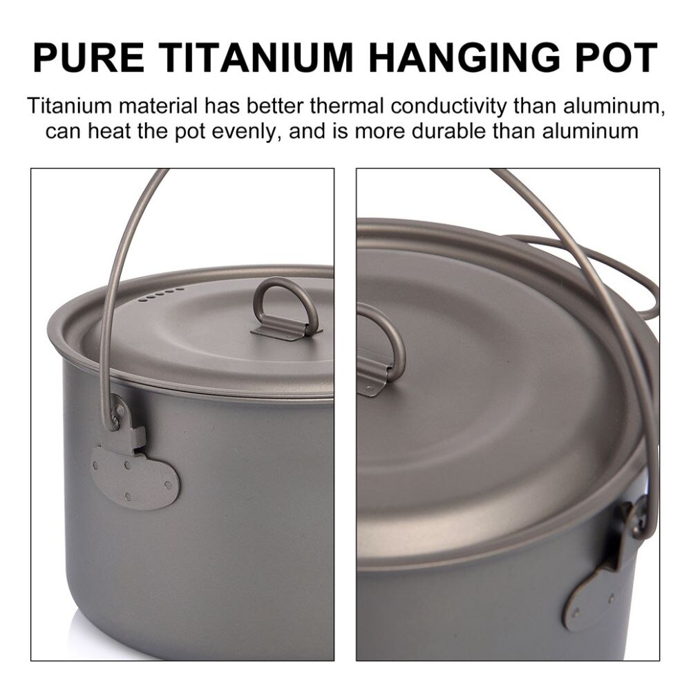 キャンプ用食器チタン調理器具セット観光大釜屋外調理鍋フライパ - Camping Cooking Kitchen Set のレビューと価格