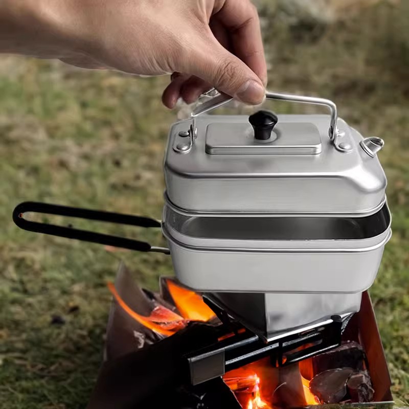 超軽量ポータブルピクニックケトル、キャンプティーポット、コー - Camping Cooking Kitchen Set のレビューと価格