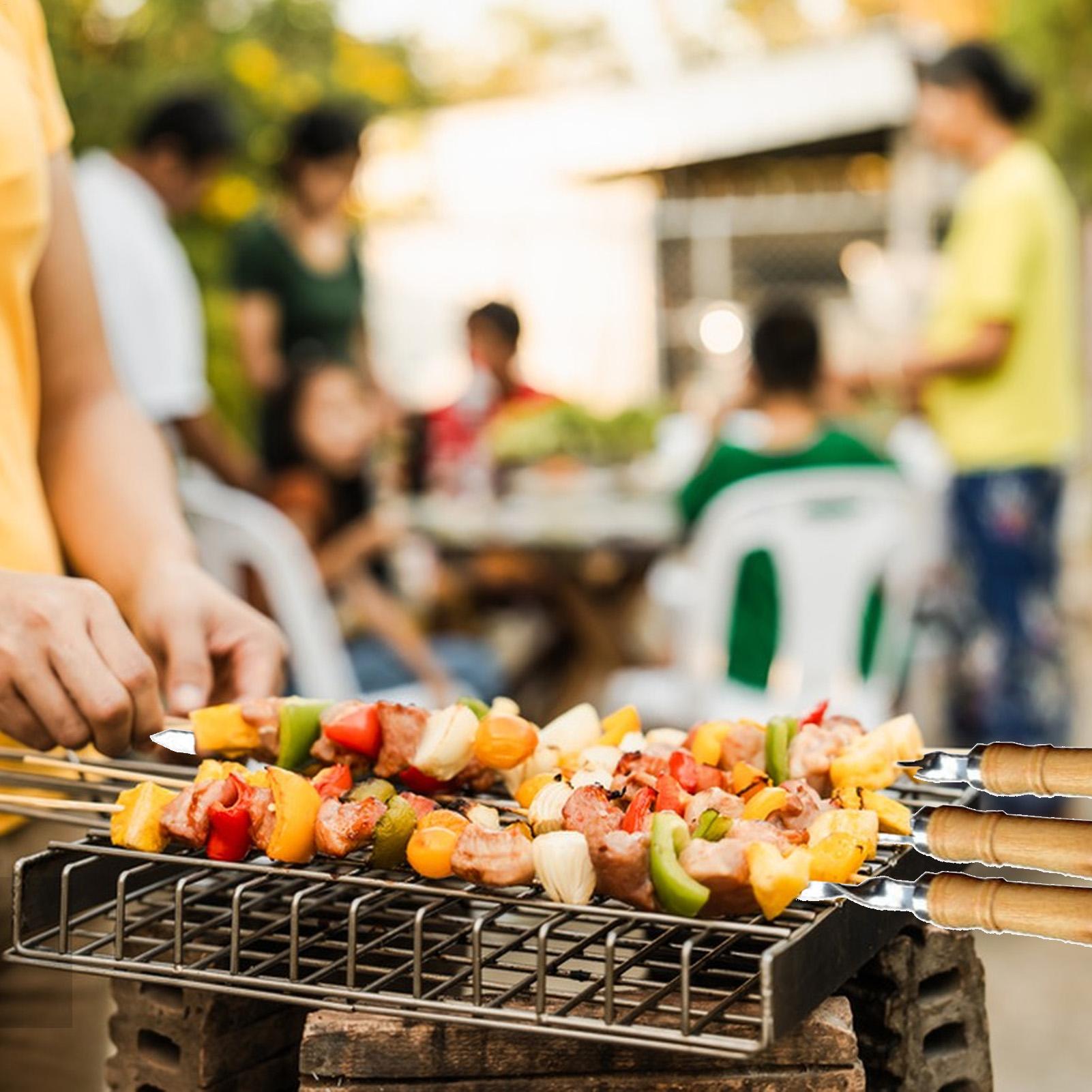 金属グリル串グリルバーベキュー串 6 個ステンレス鋼ロング再 - Camping Cooking Vegetables のレビューと価格