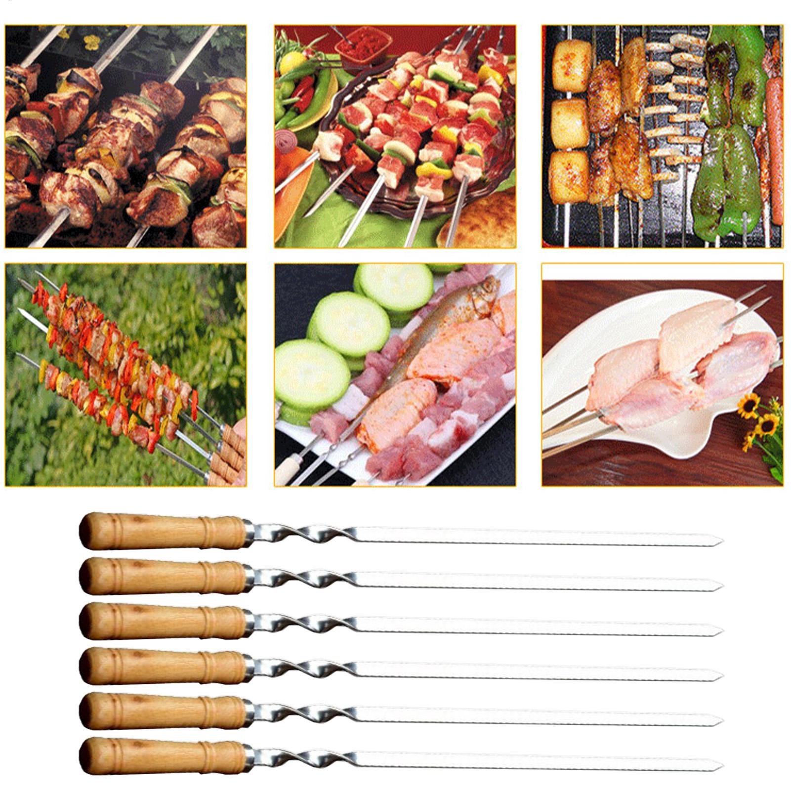 金属グリル串グリルバーベキュー串 6 個ステンレス鋼ロング再 - Camping Cooking Vegetables のレビューと価格