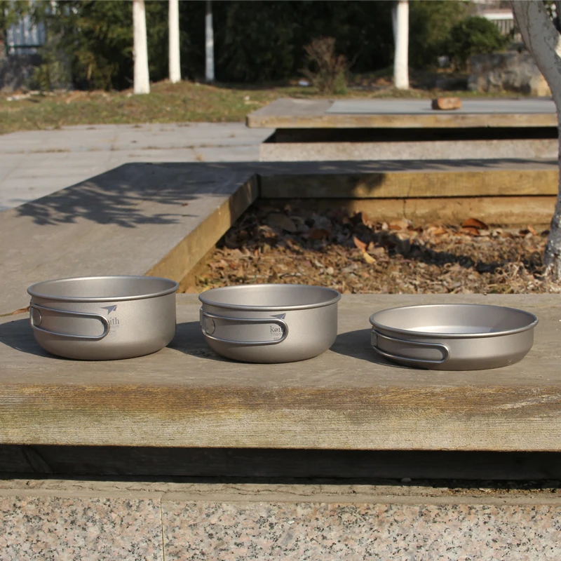 キース 3 個チタン調理器具パンボウルセット折りたたみハンド - Camping Cooking Equipment のレビューと価格