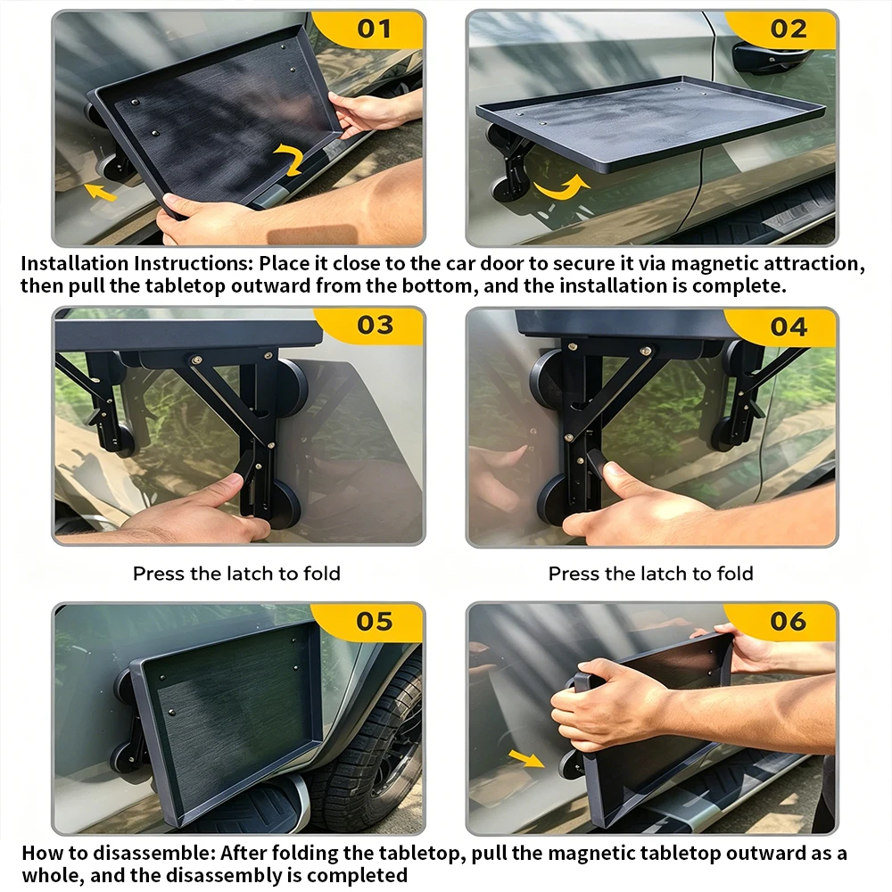 ポータブルカーサイドドアハンギングトレイ折りたたみ式オートテ - Camping Cooking Equipment のレビューと価格