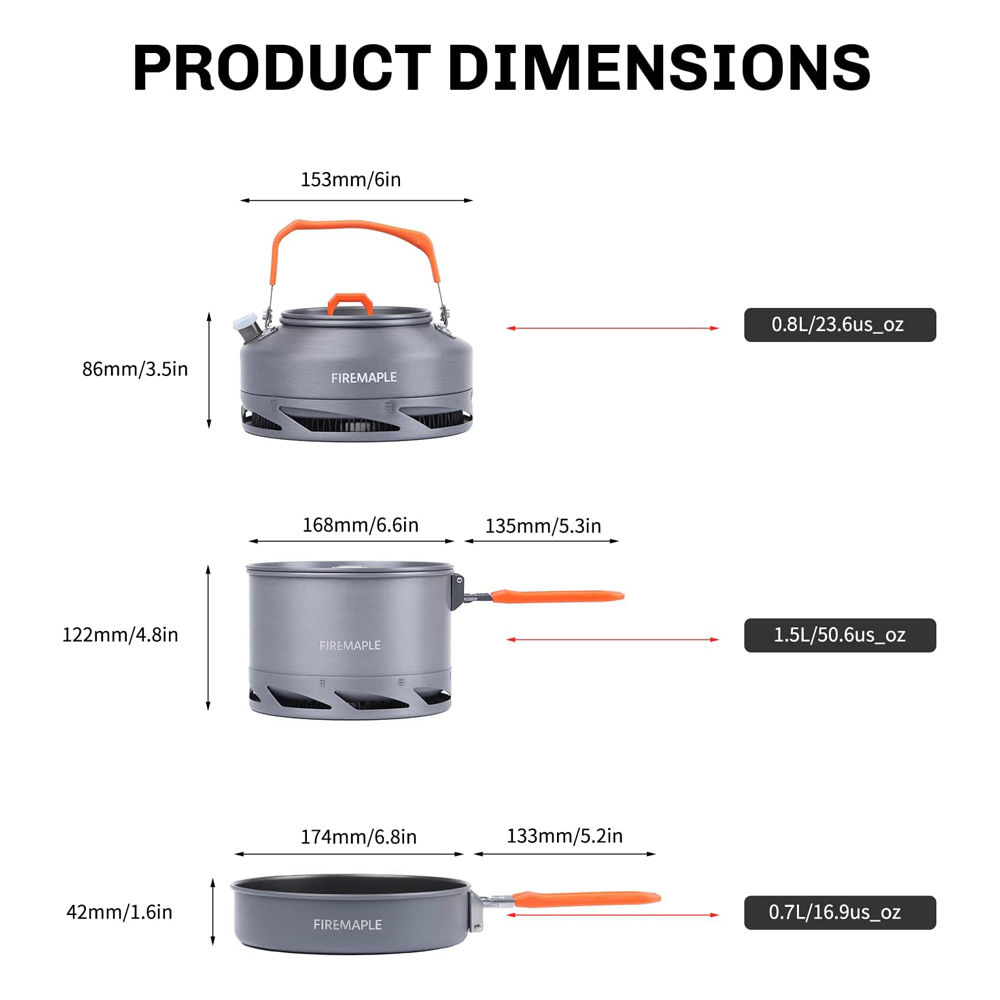 Fire Maple器具ハイキング調理セット熱交換器ポットパ - Camping Cooking Kitchen Set のレビューと価格