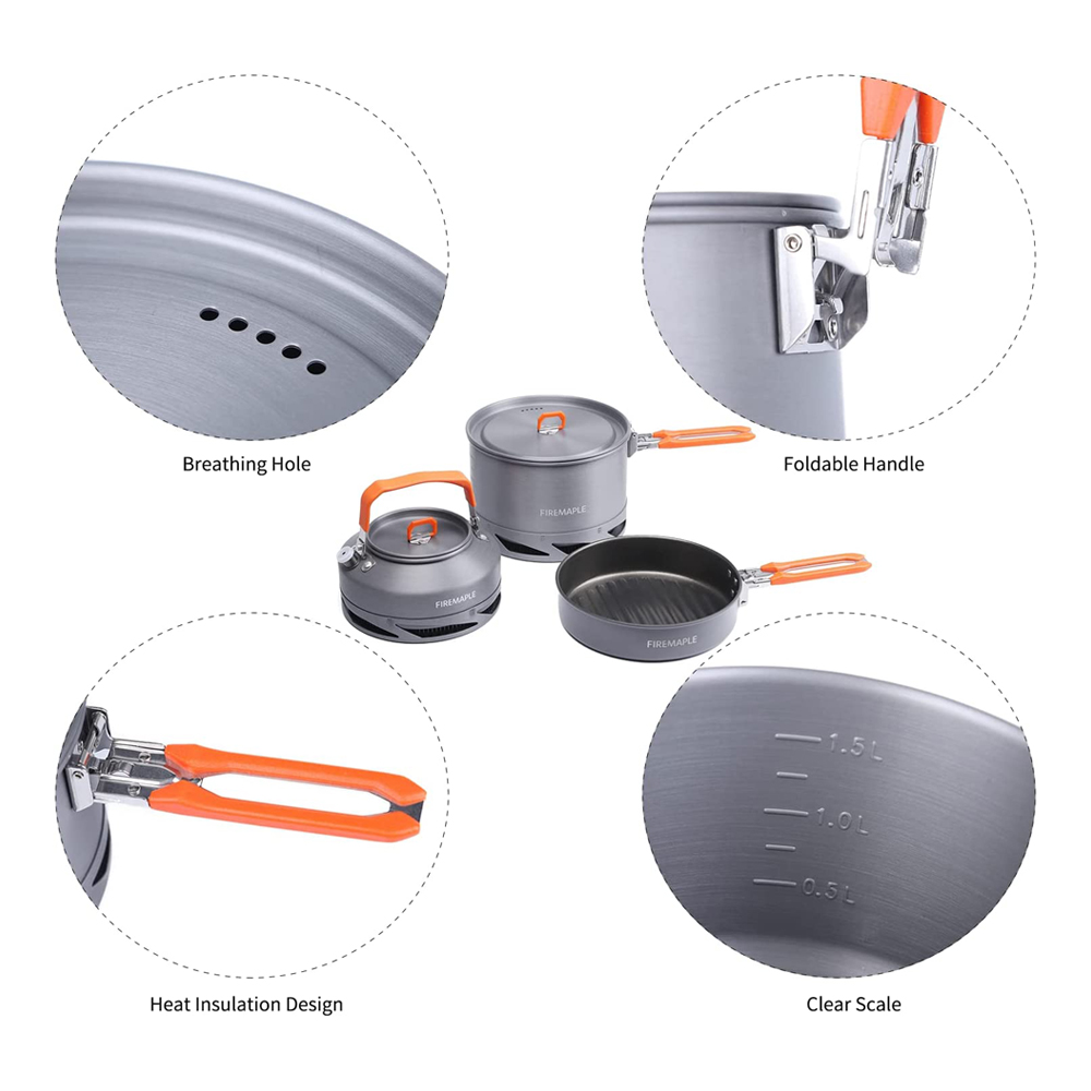 Fire Maple器具ハイキング調理セット熱交換器ポットパ - Camping Cooking Kitchen Set のレビューと価格