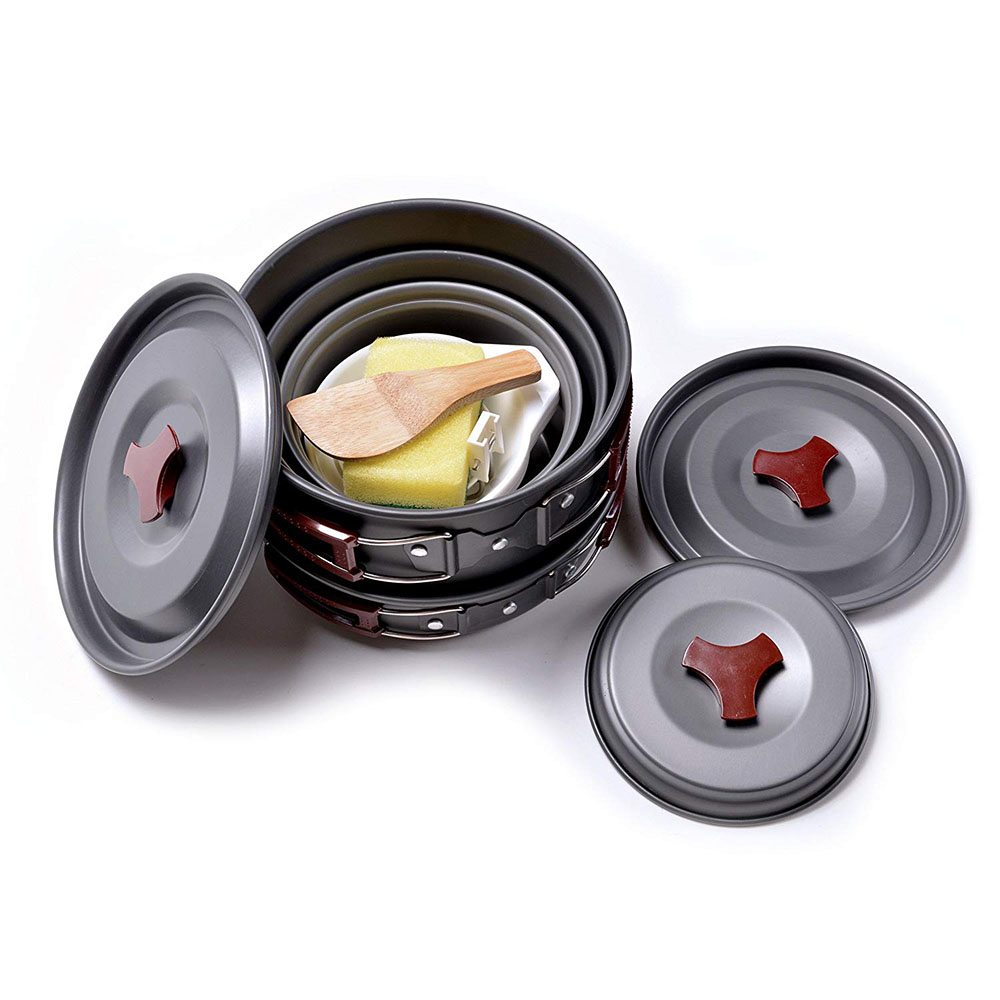アウトドア キャンプ調理器具キット ノンスティック キャンプ - Camping Cooking Kitchen Set のレビューと価格