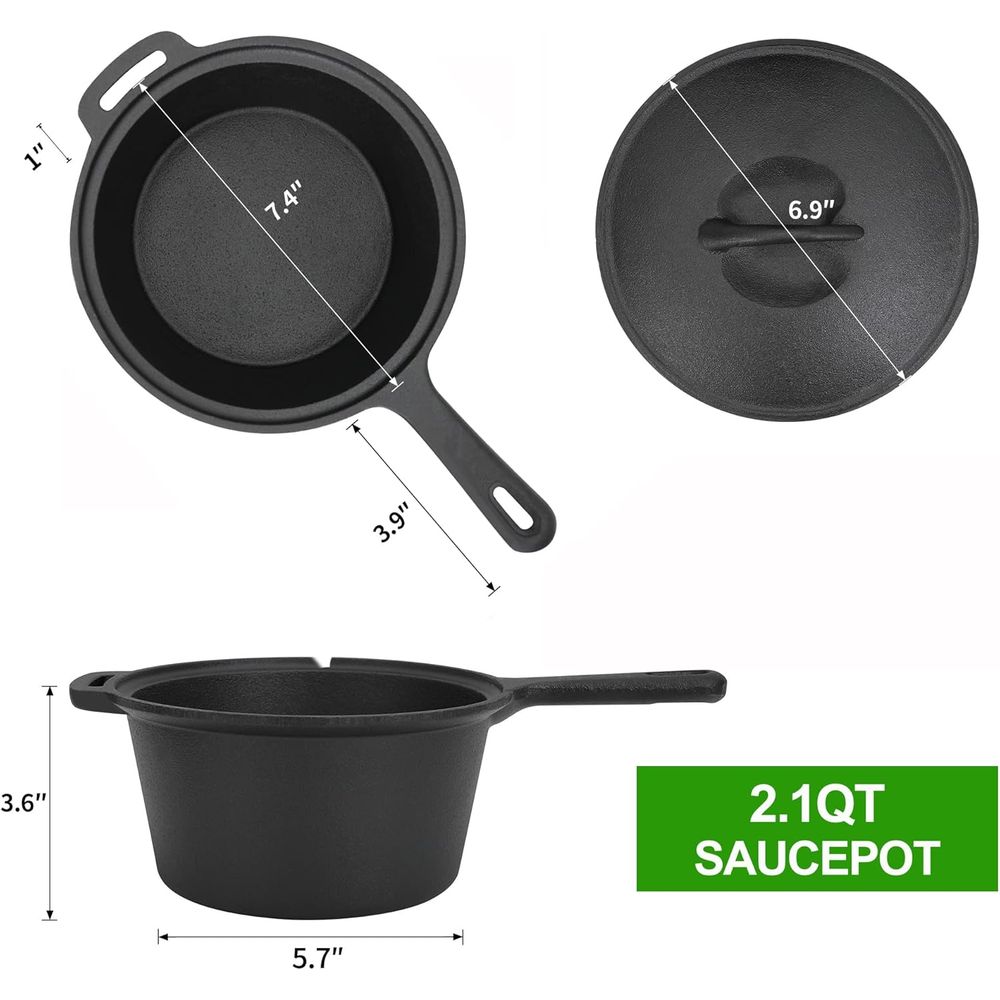 8点セットのプレシーズン加工済みダッチオーブン調理器具セット - Vintage Camping Cooking Set のレビューと価格