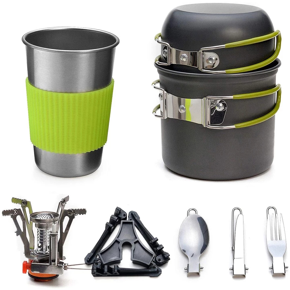 キャンプ調理器具キット ストーブ付き アウトドアクッキングセ - Camping Cooking Kitchen Set のレビューと価格
