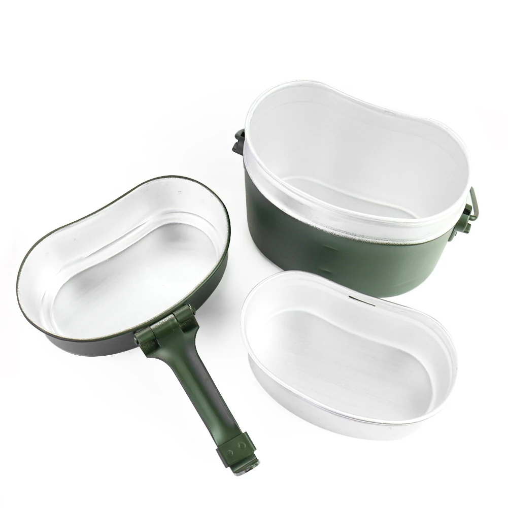 ポータブル合金ポットとボウルランチボックスセット軽量耐久性の - Camping Cooking Kitchen Set のレビューと価格